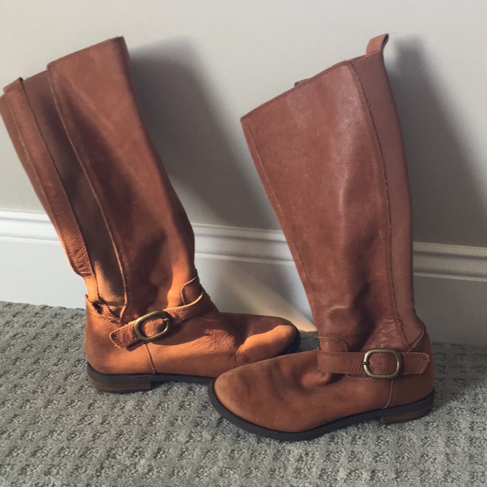 lucky brand chestnut riding boots